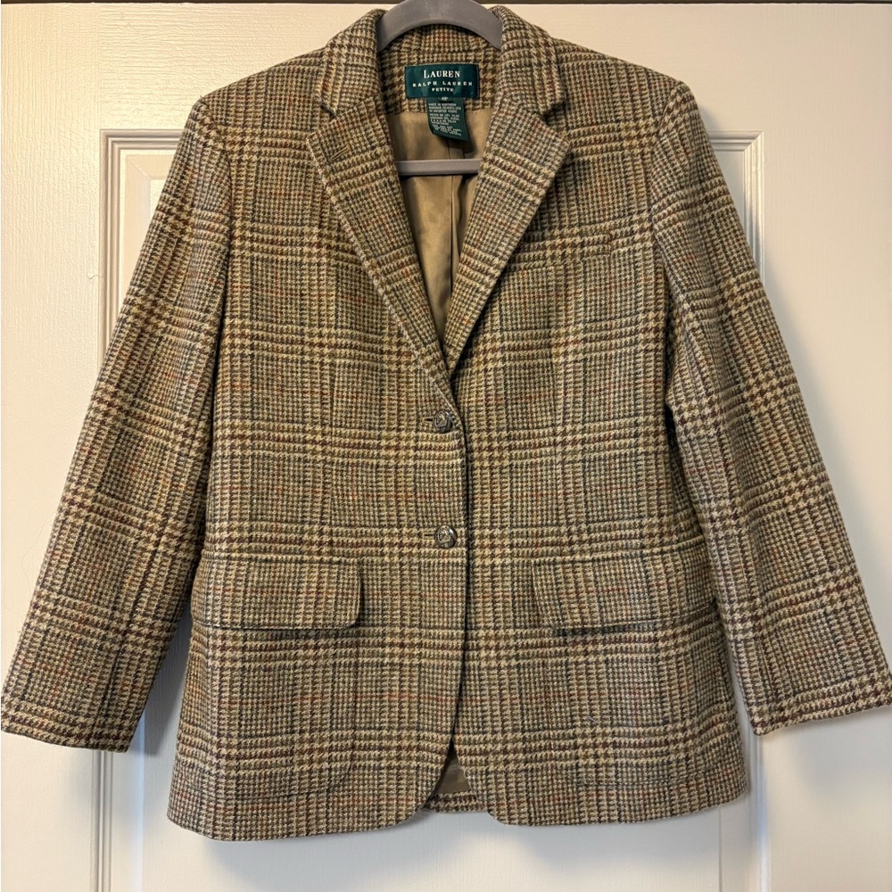 Lauren Ralph Lauren Plaid Blazer - Brown and Tan
